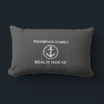 Your Name Beach House Sea Anchor Grey Lumbar Cushion<br><div class="desc">Your Name Beach House Sea Anchor Grey Lumbar Pillow Cushion.</div>