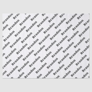 Your Name Black/White Birthday Text Pattern Tissue Paper