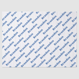 Your Name Blue/White Birthday Text Pattern Tissue Paper