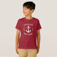 Your Name & Boat Vintage Anchor Stars Red & White