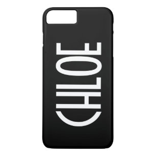 Your Name, Bold White Text   Black iPhone 8 Plus/7 Plus Case