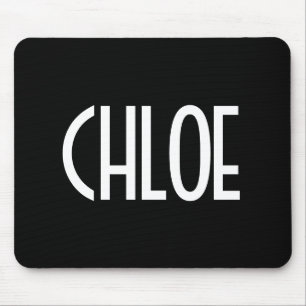 Your Name, Bold White Text Black Mouse Pad