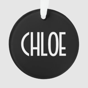 Your Name, Bold White Text   Black Ornament
