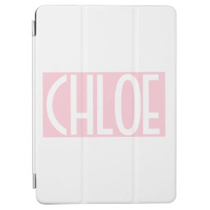 Your Name   Bold White Text on Light Pink iPad Air Cover