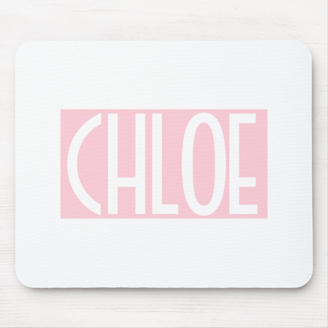 Your Name | Bold White Text on Light Pink Mouse Pad (Front)