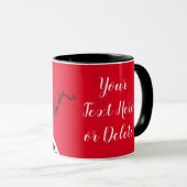 Your Name/Color Red Treble Clef Piano Keys Music Mug (Front Right)