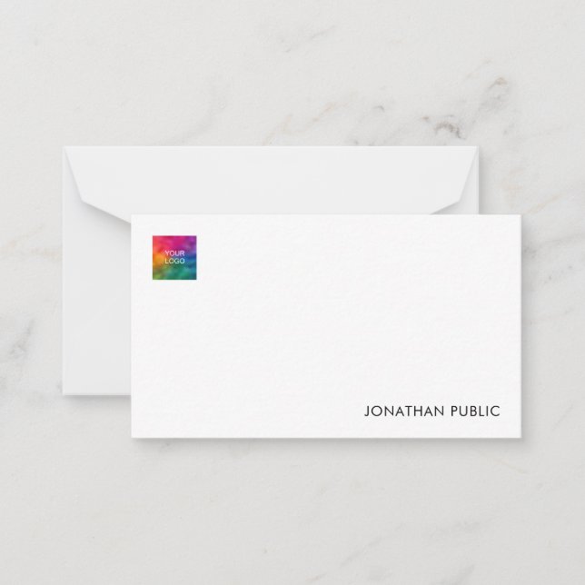 Your Name Company Logo Here Elegant Modern Card (Front)