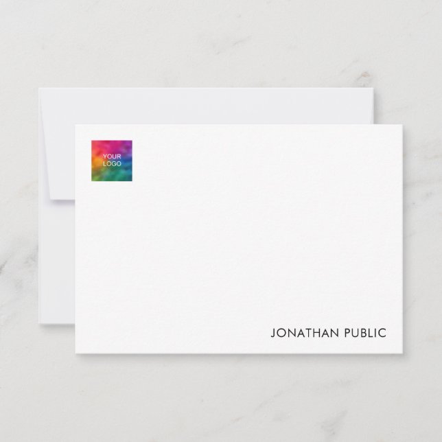 Your Name Company Logo Here Trendy Minimal Card (Front)