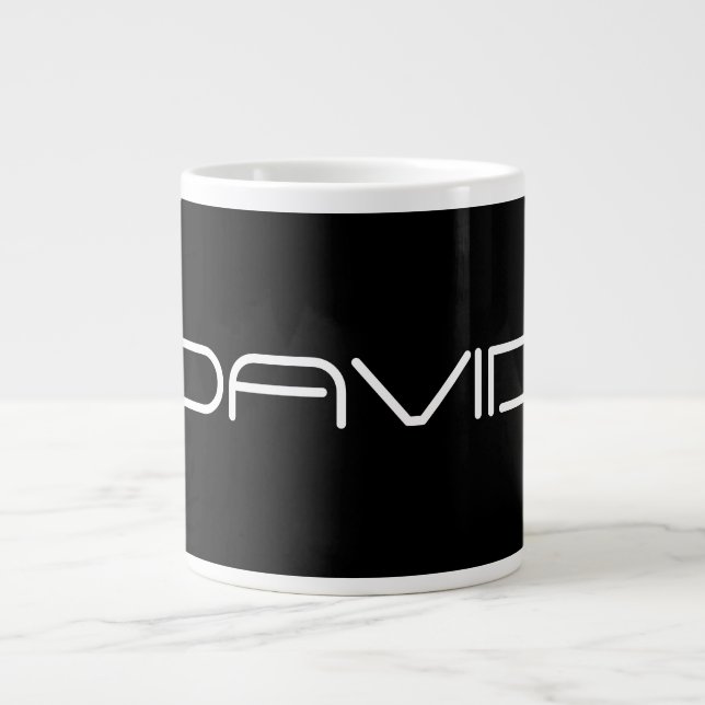 Your Name | Cool Stylised Customisable Text Large Coffee Mug (Front)