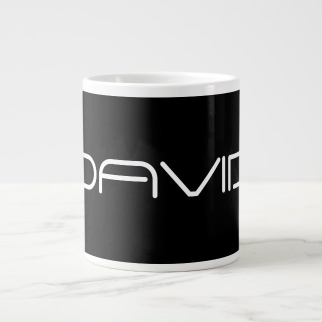 Your Name | Cool Stylised Customisable Text Large Coffee Mug (Front)