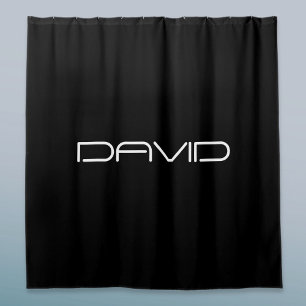 Your Name   Cool Stylised Customisable Text Shower Curtain
