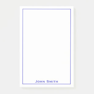 Your Name Corporate Minimalist Blue/White Post-it Notes