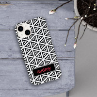 Your Name Crisp Triangular Black and White Pattern