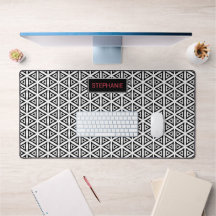 Your Name Crisp Triangular Black and White Pattern