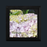 Your Name custom jewellery box Lavender Hydrangeas<br><div class="desc">Your Name GIFT BOX Pink LAVENDER FLOWERS, Gifts for Her Trinket beautiful gift boxes. LAVENDER FLORAL Store earrings, jewellery, or coins in this fun gift box. Made of wood and secured with a magnetised lid. Bookmark this site for great gift ideas all year! GETTING A GIFT? COMBINE several products. Calendars,...</div>