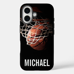 Your Name Customisable Basketball Artwork iPhone 16 Case