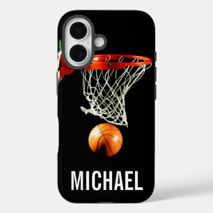 Your Name Customisable Basketball Artwork iPhone 16 Case