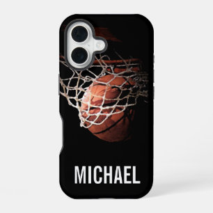 Your Name Customisable Basketball Artwork iPhone 16 Case