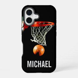 Your Name Customisable Basketball Artwork iPhone 16 Case