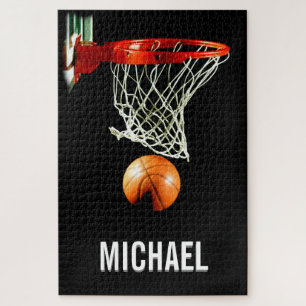 Your Name Customisable Basketball Artwork Jigsaw Puzzle
