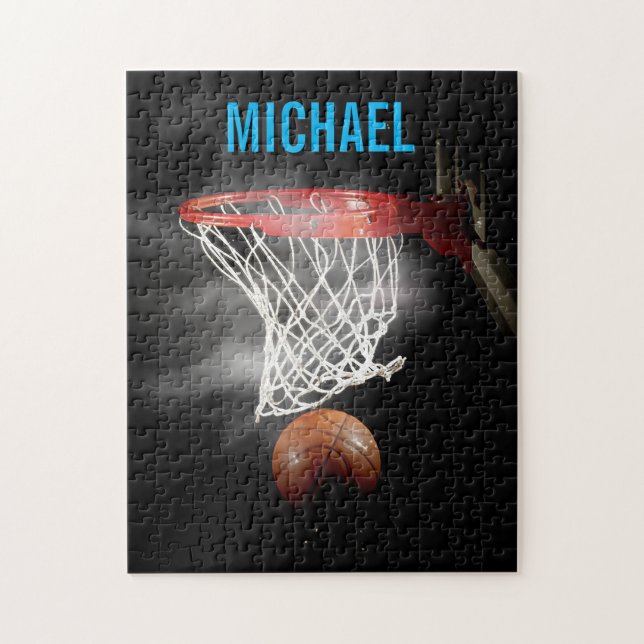 Your Name Customisable Basketball Artwork Pop Art Jigsaw Puzzle (Vertical)