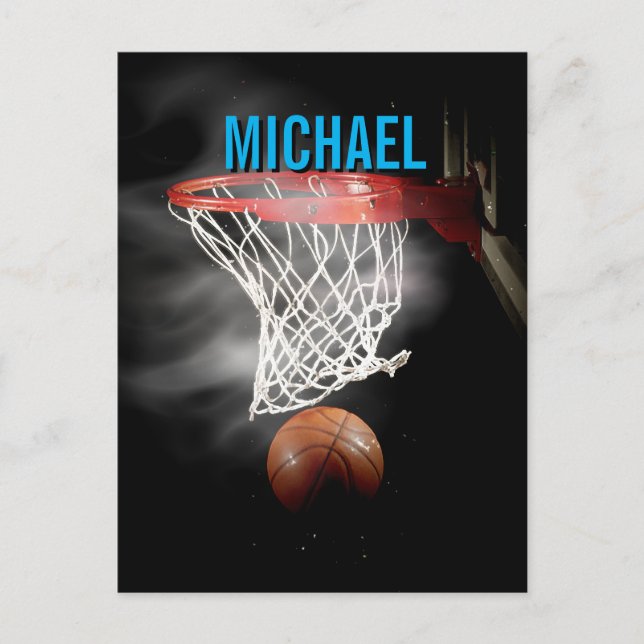 Your Name Customisable Basketball Artwork Pop Art Postcard (Front)