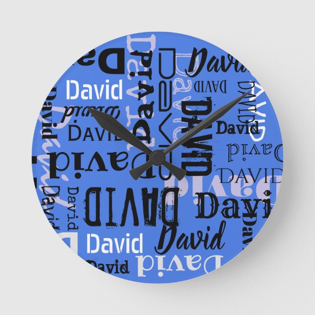 YOUR NAME Customisable Wall Clock Circular (Front)