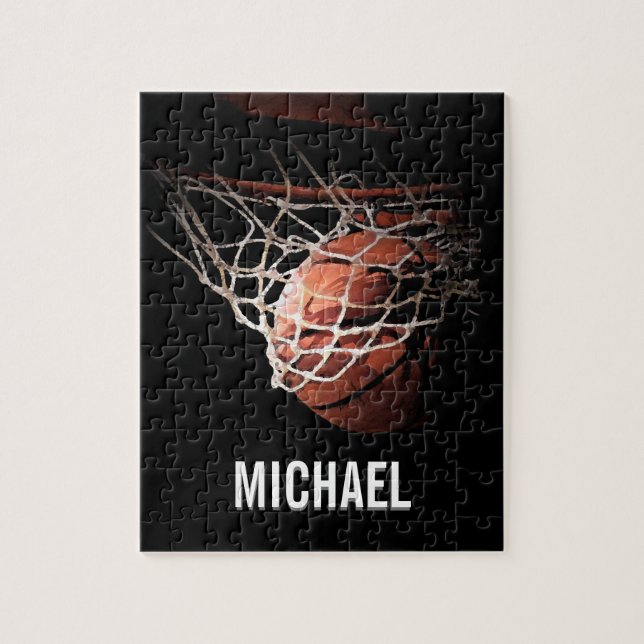 Your Name Customizable Basketball Artwork Jigsaw Puzzle (Vertical)