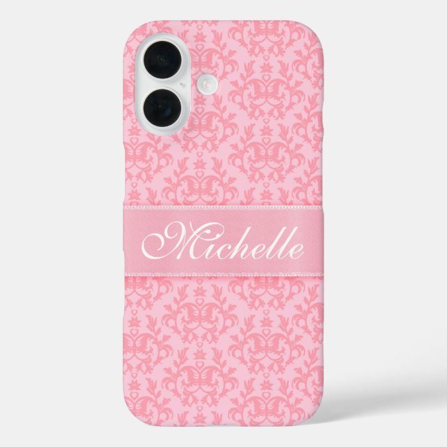 "Your name" damask light pink iphone4S barely case (Back)
