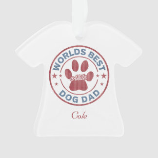 Your Name Dog Dad Akita Ugly Sweater Ornament