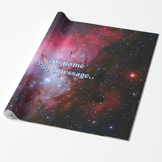 Your Name, Eagle Nebula, Intriguing Outer Space Wrapping Paper (Unrolled)