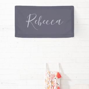 Your Name   Elegant Lavender Script on Hazy Purple Banner