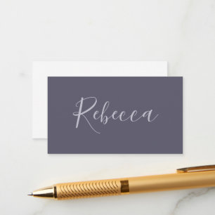 Your Name Elegant Lavender Script on Hazy Purple Enclosure Card