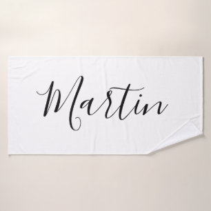Your Name   Elegant Script Bath Towel