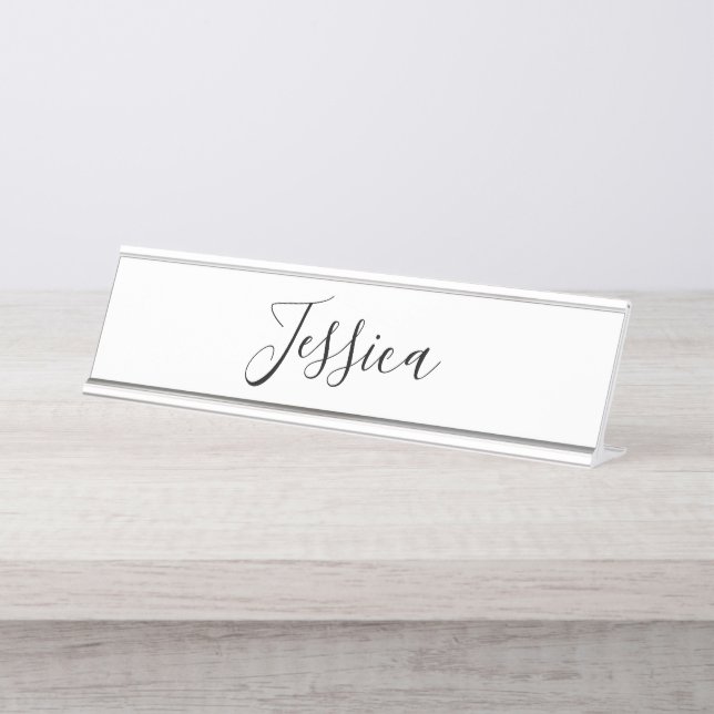 Your Name | Elegant Script Desk Name Plate (Front)