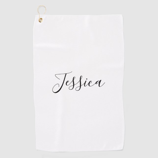 Your Name | Elegant Script Golf Towel (Front)