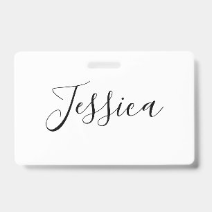Your Name Elegant Script ID Badge
