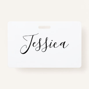 Your Name Elegant Script ID Badge