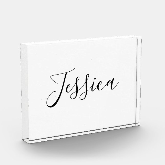 Your Name | Elegant Script Photo Block (Left)