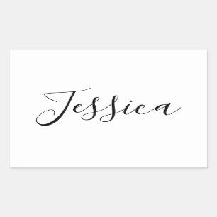Your Name   Elegant Script Rectangular Sticker