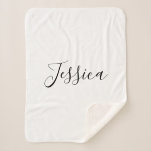Your Name Elegant Script Sherpa Blanket