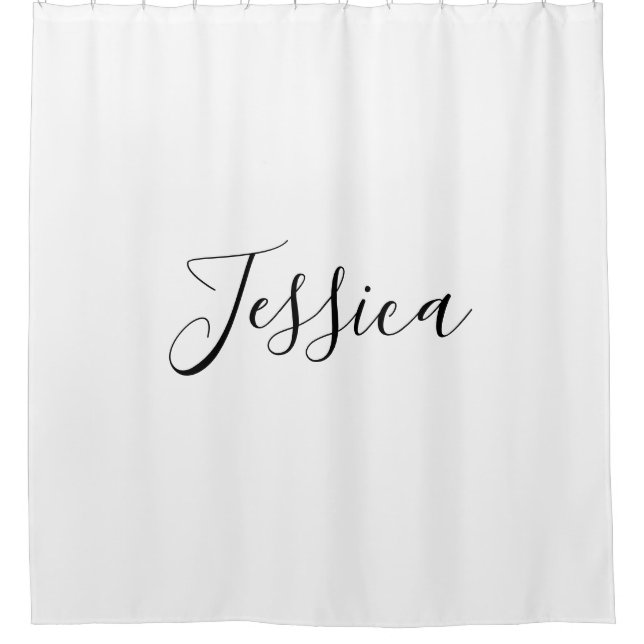 Your Name | Elegant Script Shower Curtain (Front)