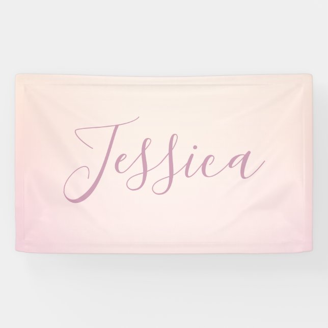 Your Name | Elegant Script Soft Ombre Banner (Horizontal)