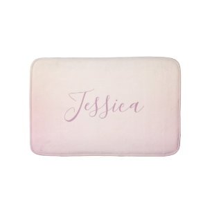 Your Name   Elegant Script Soft Ombre Bath Mat