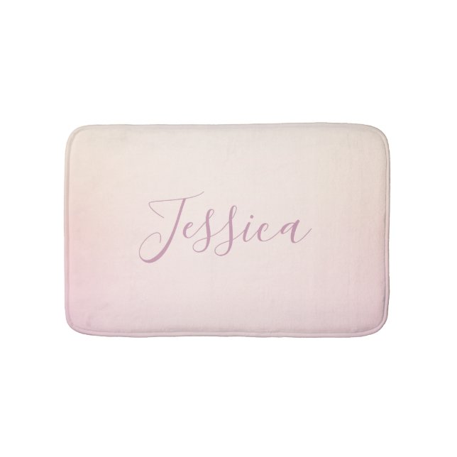 Your Name | Elegant Script Soft Ombre Bath Mat (Front)