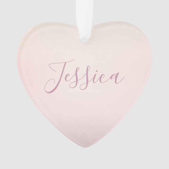 Your Name | Elegant Script Soft Ombre Ornament (Front)