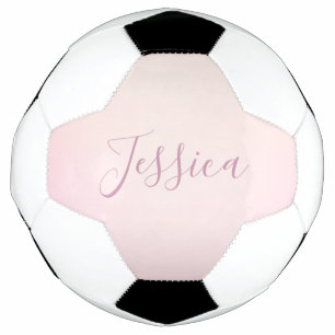 Your Name   Elegant Script Soft Ombre Soccer Ball