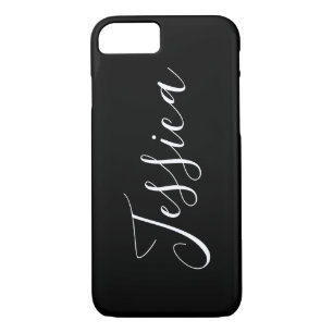 Your Name   Elegant White Script on Black iPhone 8/7 Case