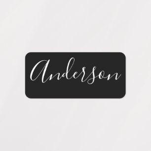 Your Name   Elegant White Script on Black Clothing