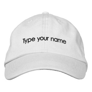 Your Name Embroidered on White Cap